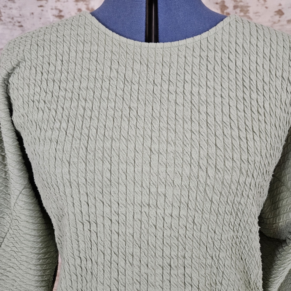 Anthropologie Sage Green Top Sweater Blouson Knit Anthro Balloon Sleeves Small S - Picture 2 of 10